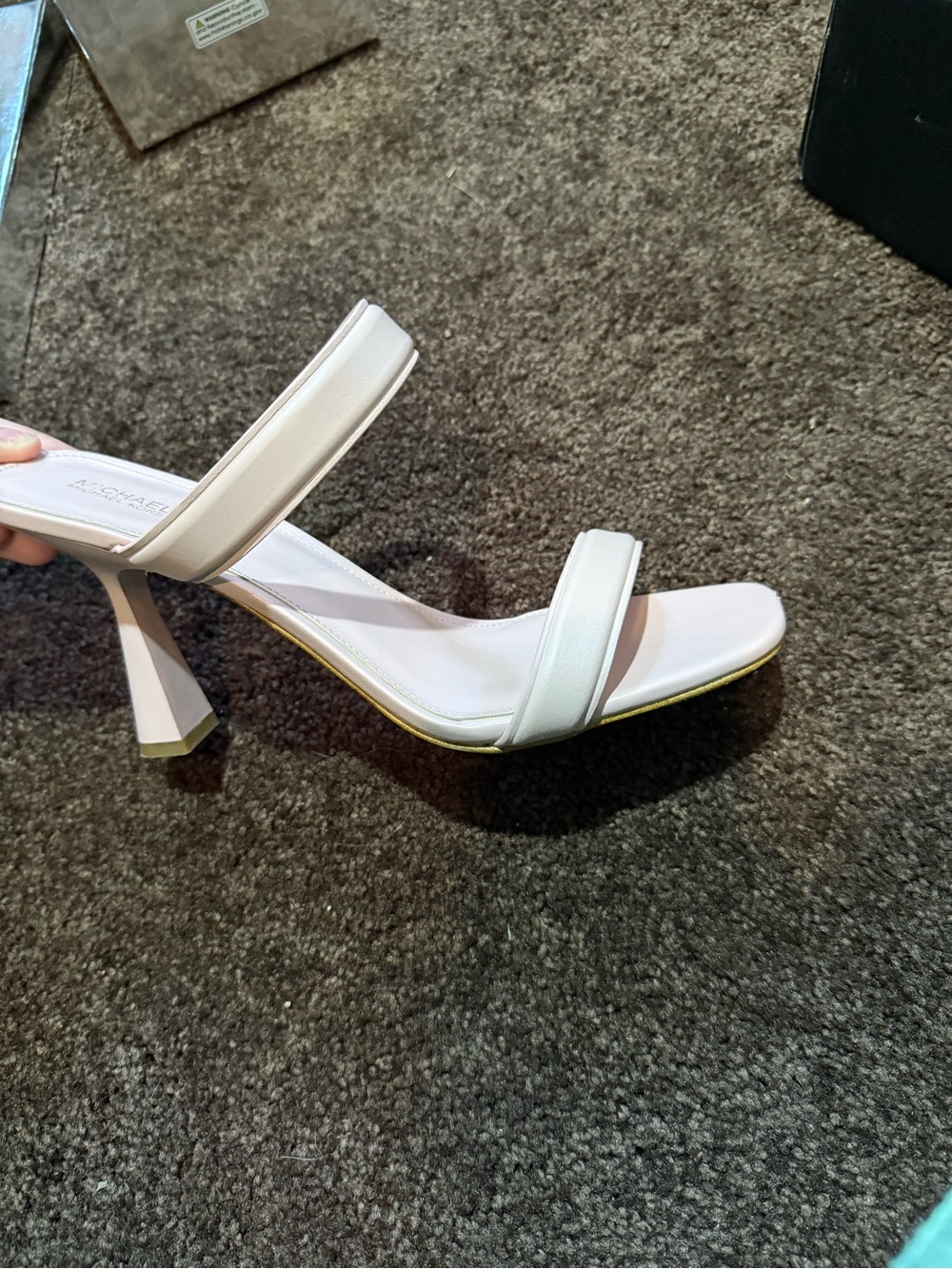 Michael Kors Cream Double-Strap Block Heel Sandal